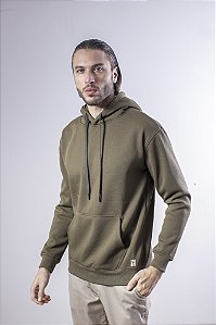 Blusa Masculina com Capuz e Bolso Canguru em Malha Texturizada Peluciada