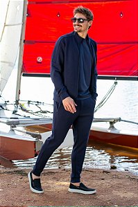 Calça Jogger Conforto Masculina com Bolsos e Zíperes