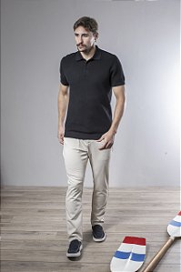 Calça Reta Masculina Cós com Elástico e Bolso Faca