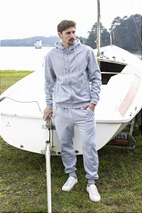 Calça Jogger Masculina Malha Texturizada com Bolsos e Zíperes