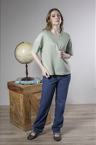 Blusa Feminina Conforto Manga Curta Decote Redondo