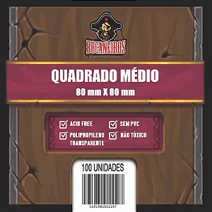 Sleeves Bucaneiros QUADRADO MÉDIO (80 x 80 mm) C/100