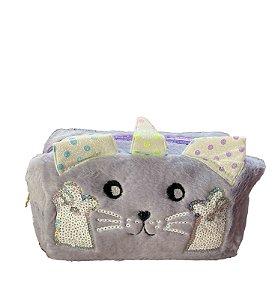 Necessaire Pelúcia Cat - Lilás