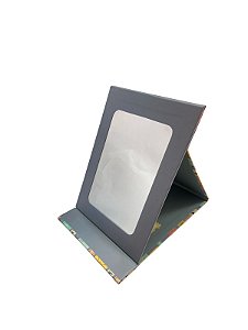 Espelho Retangular C/Suporte Para Mesa - Cinza Esverdeado(Gato)