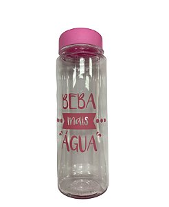 Garrafa Plástica Squeeze Beba Mais Agua 500ML Rosa - CB1005