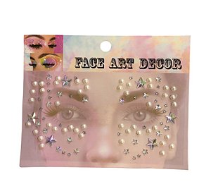 Cartela de adesivo facial - Estrela e Pérola