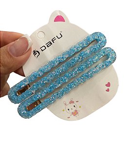 Kit 2 presilhas Glitter Azul- Dafu