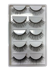 Cartela de Cílios Postiços 6D 5 Pares 001 - Bilansy