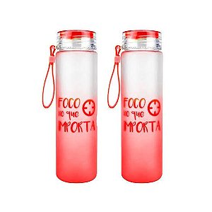 Garrafa Plástica 500ml (FOCO NO QUE IMPORTA) - Vermelha