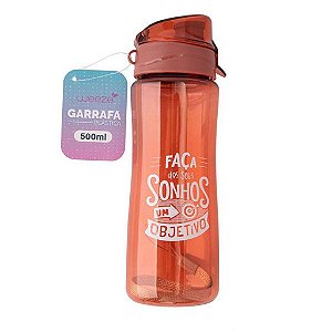 Garrafa De Plástico Sonhos 500ml - Laranja
