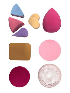 Kit de Esponjas Para Maquiagem 9 Unidades - CORAÇÃO