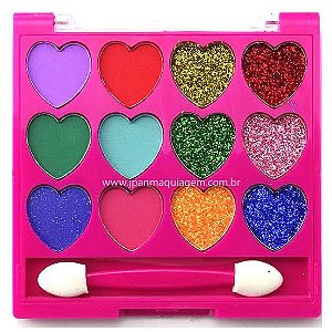 Paleta De Sombra Glitter Coração Love Ballet COR 03  -  Febella