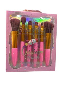 Kit de pinceis com 6 mekeup brush - Hello mini
