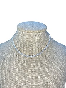 COLAR  FOLHEADO PRATA CORÇÃO - C1