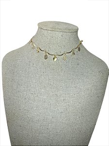 COLAR  DOURADO TREVO   -C16