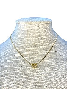 COLAR  DOURADO CORAÇÃO VAZADO  -C18