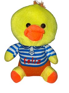 Pelúcia - pato roupa listrada feliz
