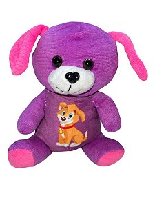 Pelúcia -  Cachorro roxo com cachorro na barriga