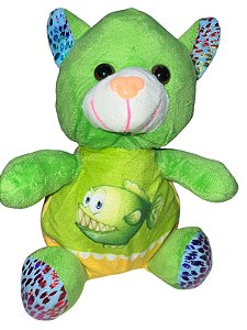 Pelúcia - Urso Verde Com Peixe