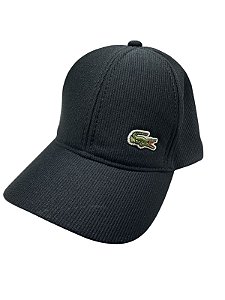 Boné inspirado na Lacoste Canelado(símbolo ao lado)-PRETO