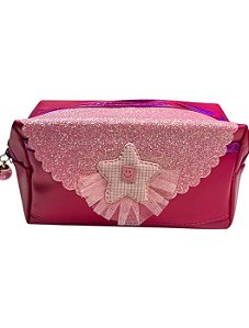 Necessaire Estojo- Rosa com estrela