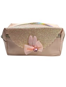 Necessaire Estojo- Rosa Claro Orelhinhas e laço