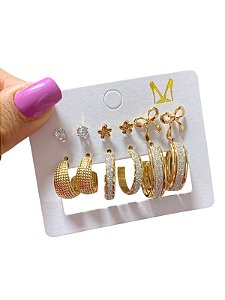 KIT DE BRINCO 6 PARES A2 -DOURADO