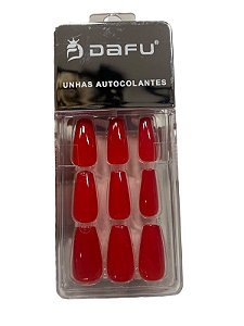 UNHA POSTIÇA VERMELHA- PT04 - DAFU(24 UNIDADES)