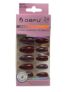 UNHA POSTIÇA - VINHO - UV24-9 - DAFU(CAIXA ROSA)