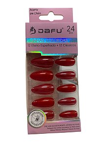 UNHA POSTIÇA -VERMELHA- UV24-8- DAFU(CAIXA ROSA)