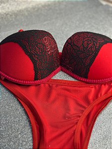 Conjunto de Lingerie | VERMELHO COM PRETO