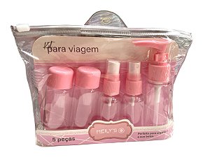 Kit de Viagem 5 Peças - Meilys (Rosa)