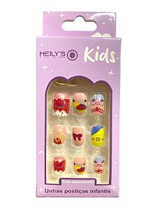 Unha postiça infantil (Natal)- Caixa Roxa | Meily’s