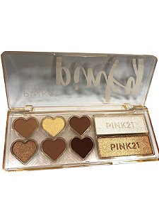 Paleta de Sombras e Iluminador Pinky - Cor 02 - Pink 21