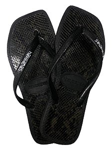 SANDÁLIA INSPIRAÇÃO HAVAIANAS - PRETA DE COBRA