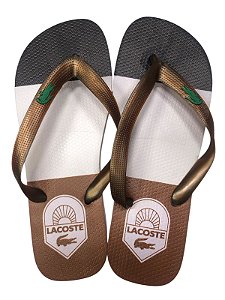 SANDÁLIA MASCULINA INSPIRAÇÃO LACOSTE - MARROM, PRETA E BRANCA