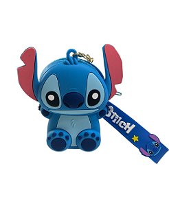 PORTA MOEDAS COM CHAVEIRO - STITCH AZUL
