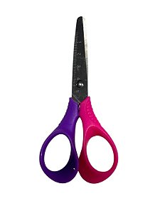 TESOURA ESCOLAR - ROSA COM ROXO