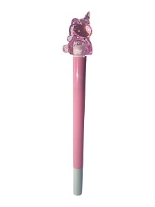Caneta Escolar Com Led- Unicórnio | Rosa