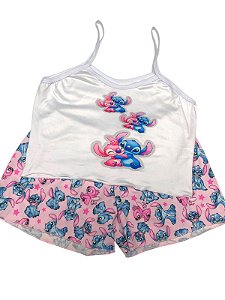 Pijama - Stitch | Rosa Com Azul