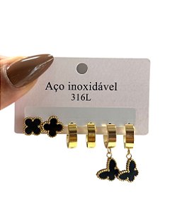 KIT DE BRINCO AB 6 - DOURADO(PRETO)