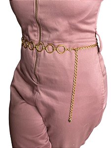 Cinto de Corrente Com Argolas - Dourado