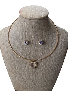Conjunto | Colar +Brinco - Dourado - AM11