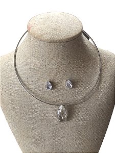Conjunto | Colar +Brinco - Prata  - AM9