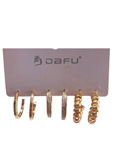 KIT DE BRINCOS DOURADO - JN 6