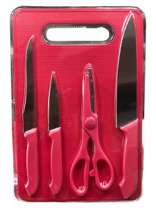 KIT DE FACA QUADRADO - ROSA