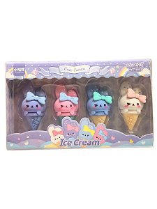 Kit de Borracha Escolar Ice Cream 4 unidades - Sorvete