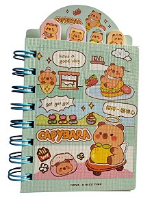 Mini caderno capivara have a Nice time - verde