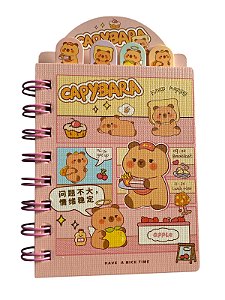Mini caderno capivara have a Nice time - rosa