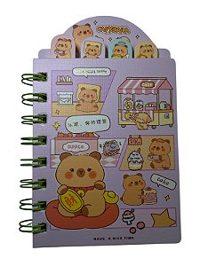 Mini caderno capivara have a Nice time - lilás